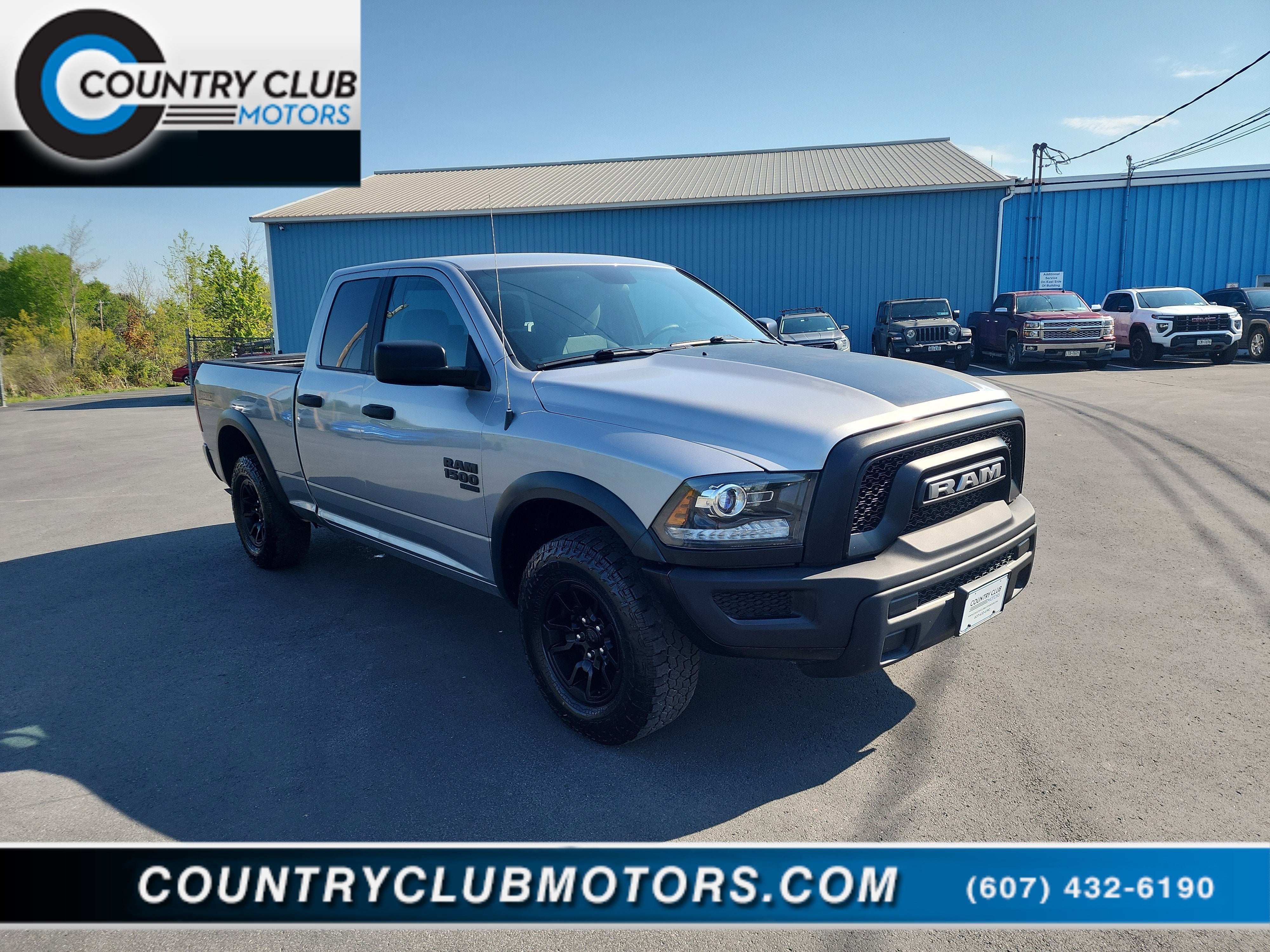 2022 RAM 1500 Classic Warlock Quad Cab 4x4 6'4" Box in Silver — front three-quarter view