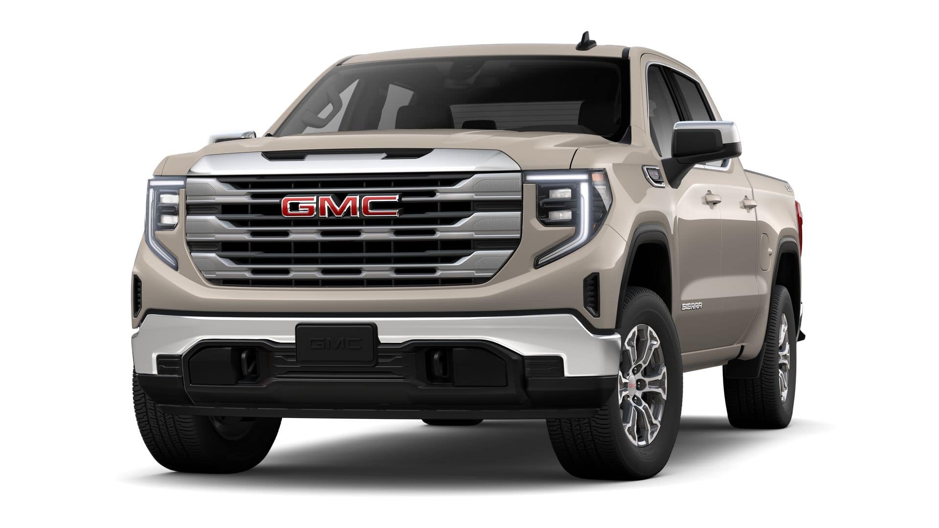 2026 GMC Sierra 1500 SLE in Coastal Dune — front three-quarter view