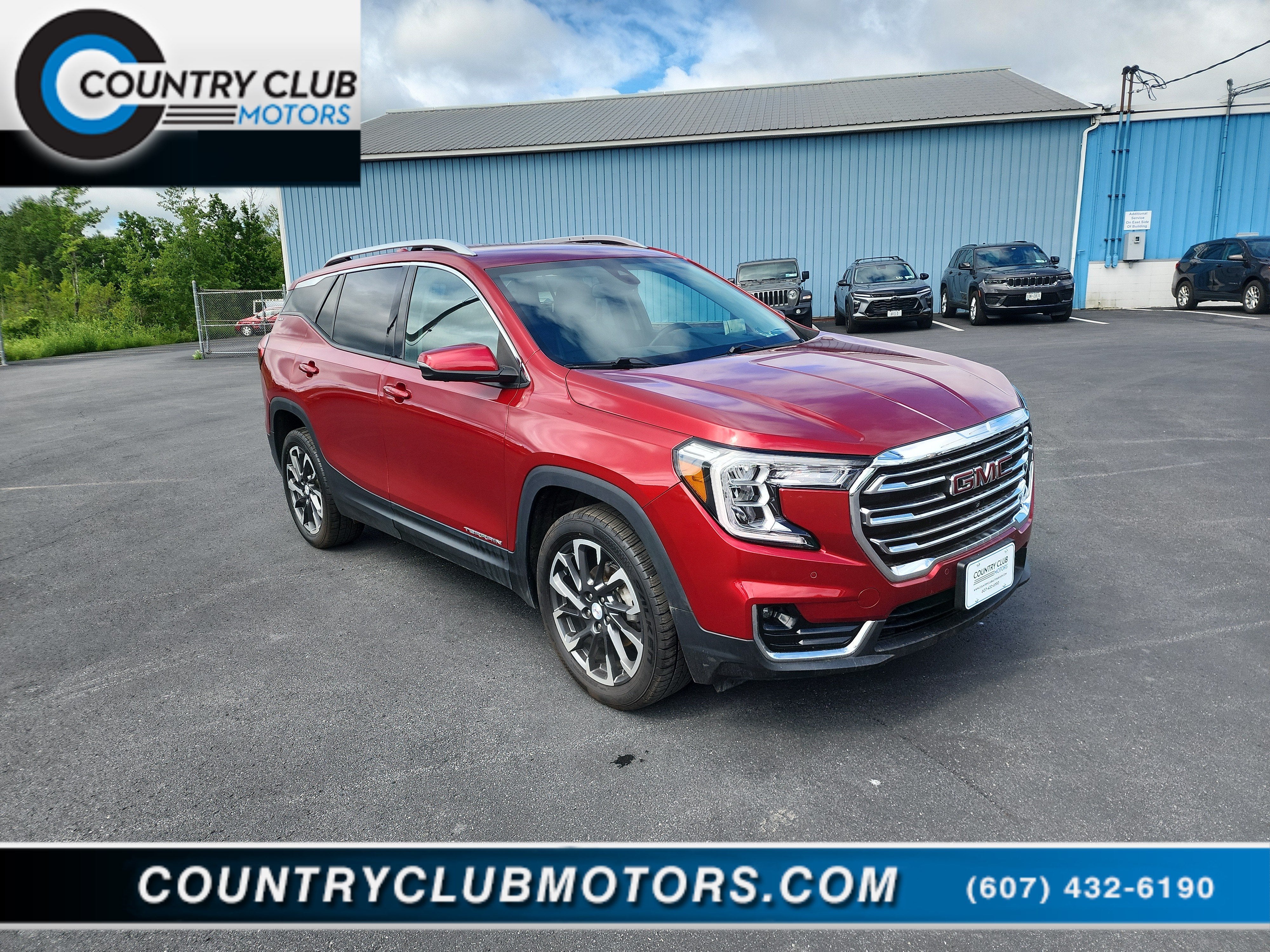 2022 GMC Terrain SLT in Cayenne Red Tintcoat — front three-quarter view